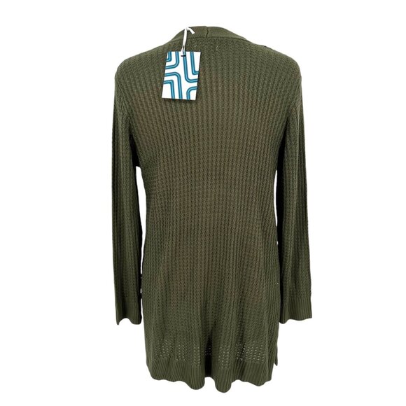 Market & Spruce Olive Green Open Front Cardigan Size Small Petite NWT - Picture 6 of 10